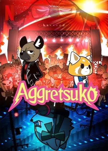 Aggretsuko anime poster, a recommended elementary-level anime for Japanese learners