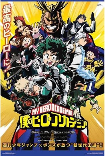 My Hero Academia anime poster, a recommended intermediate-level anime for Japanese learners