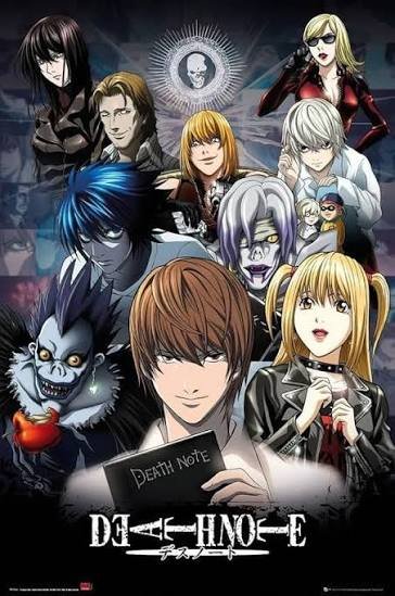 Death Note anime poster, a recommended intermediate-level anime for Japanese learners