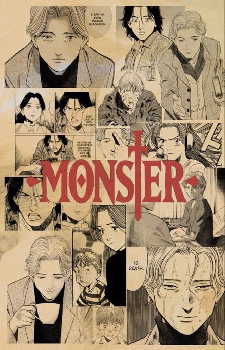 Monster anime poster, a recommended advanced-level anime for Japanese learners